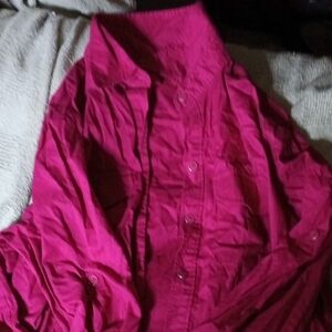New York And Company Hot Pink Button-Up Shirt (M)
